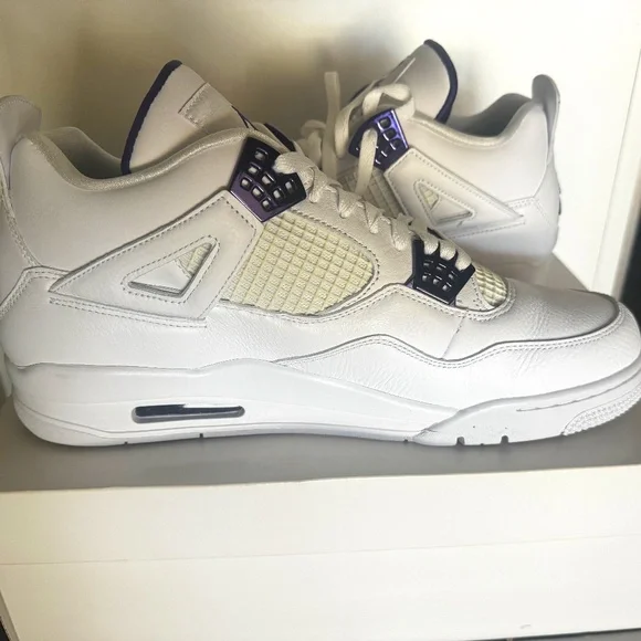 AIR Jordan 4 Retro White/Court Purple Blanc/ Violet Court Jordan 4 Retro Metallic Purple Men main image 3